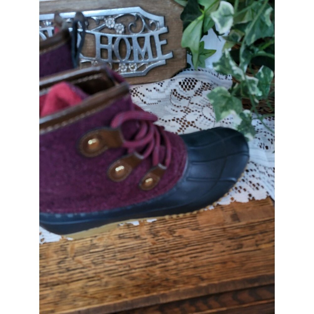 Tommy Hilfiger Women's Waterproof Ankle  Duck Boots 6 Lace Up Zip Gorpcore Rain - Picture 3 of 10